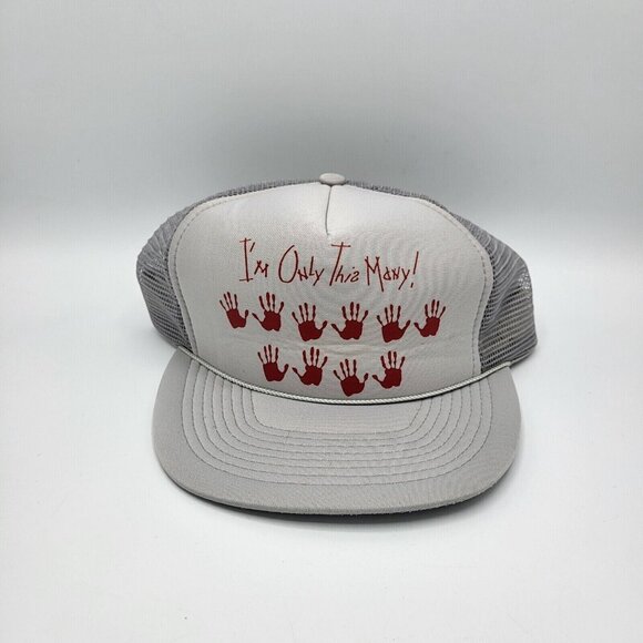 "I'm Only This ManY!" Funny Mesh Grey 50's Birthday Gift Vintage Made In USA Hat - Picture 3 of 7